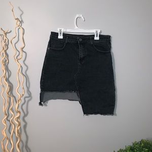 Nasty Gal Distressed Asymmetrical Jean Skirt ⚡️